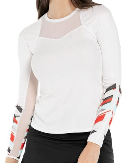 Женская теннисная футболка (dł. Рукава) Lucky in Love Tech It In Long Sleeve - white