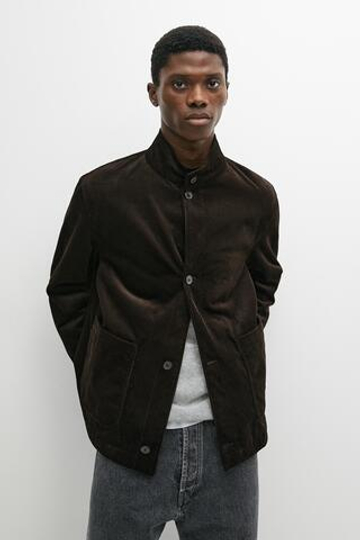 Massimo Dutti Вельветовая куртка-рубашка с карманами, коричневый