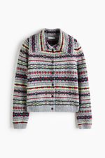 Жаккардовый кардиган с воротником - H&M