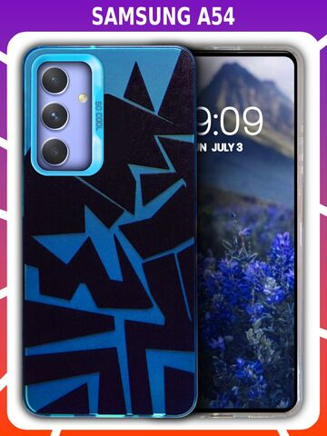 Дизайнерский чехол из пластика для SAMSUNG GALAXY A54 с усиленной защитой камеры и глянцем