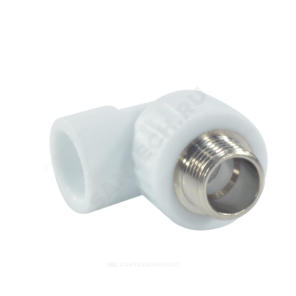 Угольник PP-R комбинированный белый Дн 25х3/4" НР VALFEX 10126025