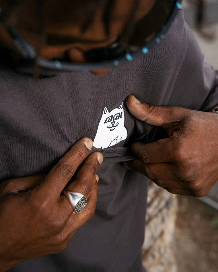 Футболка RIPNDIP X LAKAI Lord Nerm Pocket Tee Dark Grey