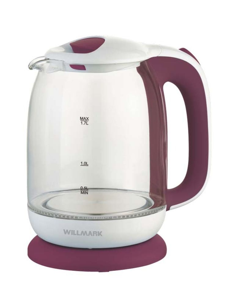 Чайник Willmark WEK-1704G белый/красный Чайник Willmark WEK-1704G белый/красный