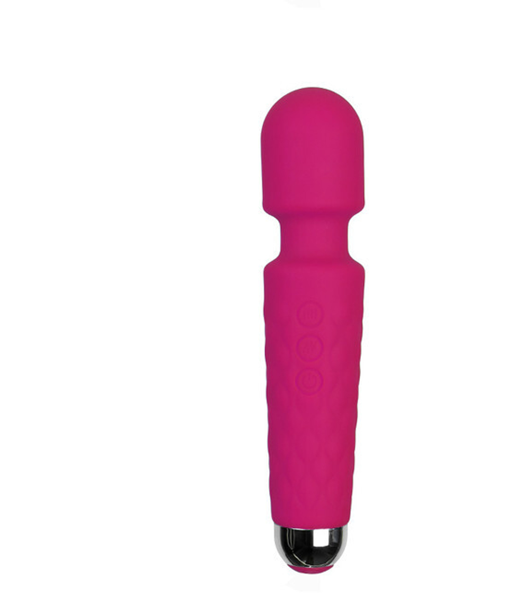Мощный перезаряжаемый силиконовый массажер Super Powerful Massage Wand (розовый) (Цвет: розовый)