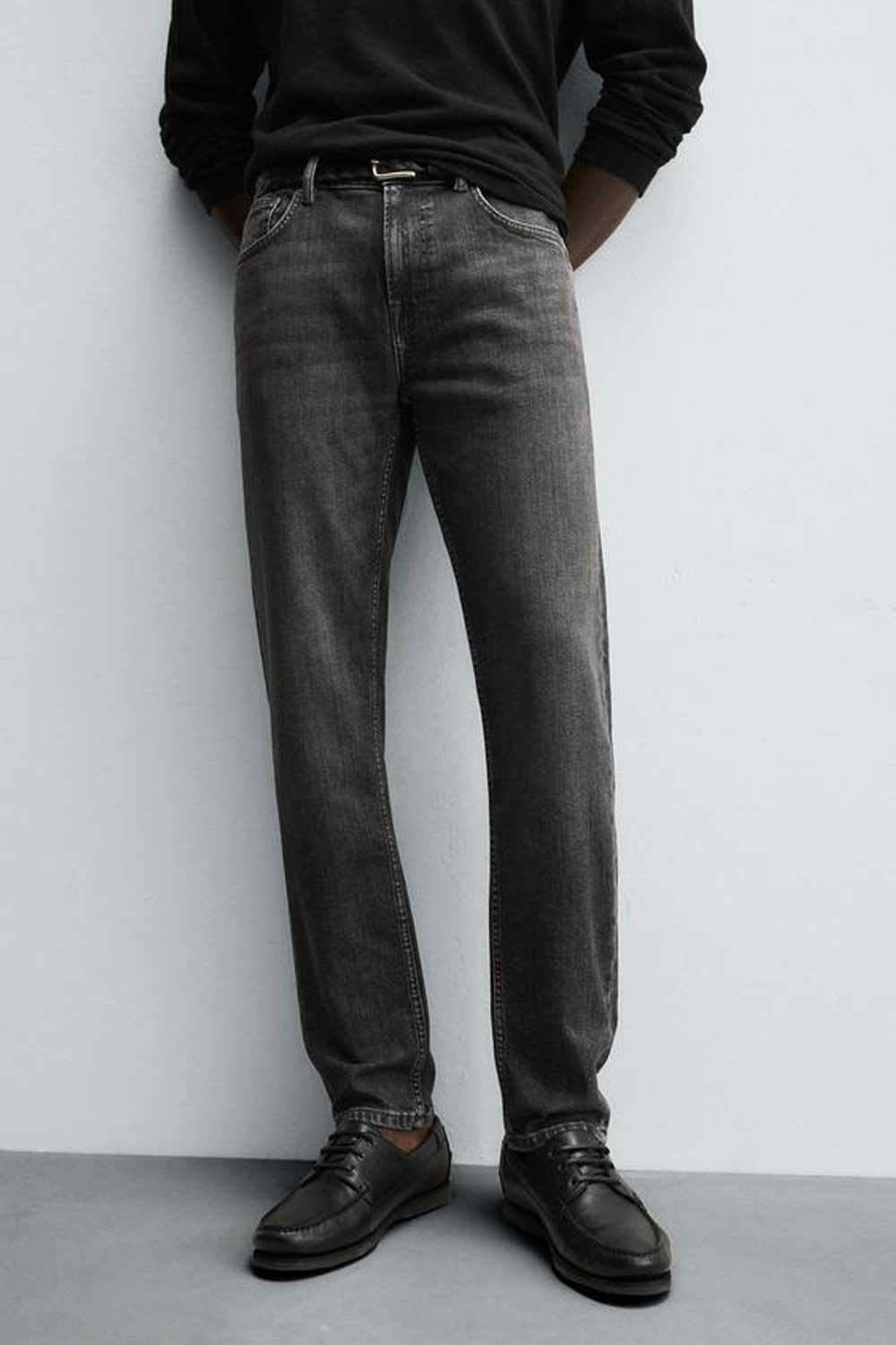 ZARA ДЖИНСЫ SLIM FIT БАЗОВЫЕ, СЕРЫЙ