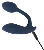Темно-синий вибростимулятор в трусики RC Bendable Panty Vibrator (Цвет: темно-синий)