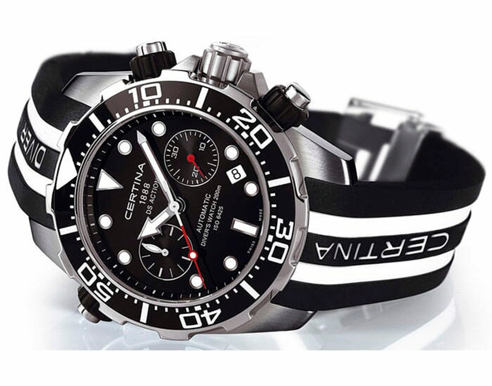 Мужской механический хронограф для дайверов водозащита 200 метров Certina DS Action Diver C0134271705100