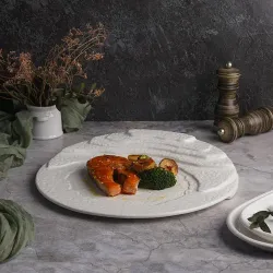 Тарелка d 31 см h4/1,5 см Oyster борт лесенка белая фарфор P.L. Proff Cuisine [6]