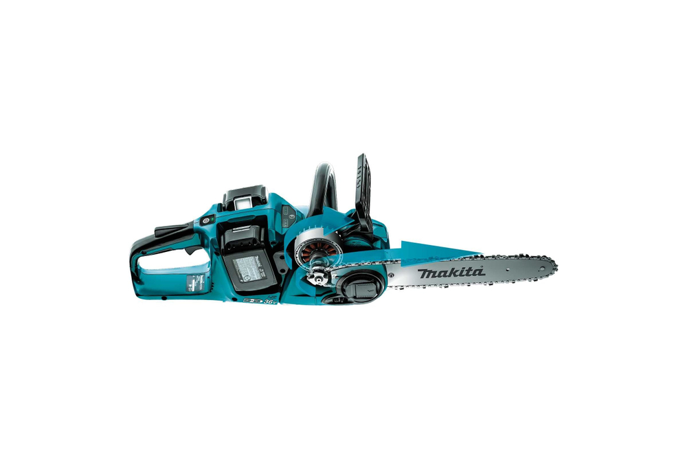 Пила цепная аккумуляторная Makita LXT BL 2x18 В, 14"/35 см, 3/8", 1.1 мм, 20 м/с, XPT, (2xBL1850B, DC18SH) DUC353CT2