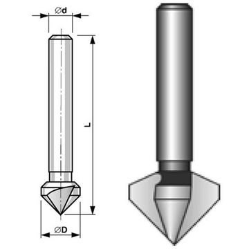 Зенкер конический d. 8мм 3-х канавочный Bucovice Tools 741080