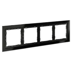 Рамка стеклянная на 4 поста Voltum S70 Черный VLS110408
