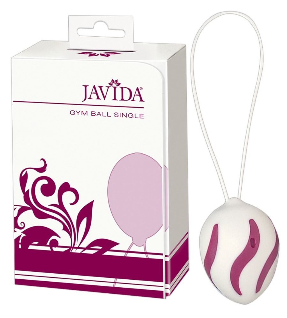 Бело-сиреневый вагинальный шарик Javida Gym Ball Single (Цвет: белый)