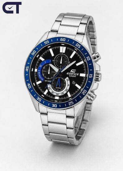CASIO EFV-620D-1A2VUDF EDIFICE мужские наручные часы — стальной хронограф с черным циферблатом