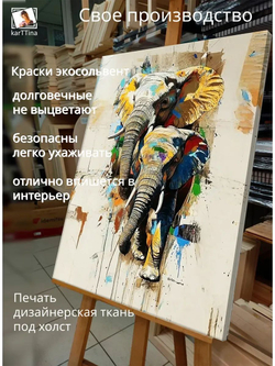 Картина "Семья в ярких тонах", интерьерная 30х40см 1шт.