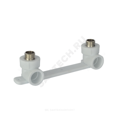 Планка монтажная PP-R белая Дн 20х3/4" НР под смеситель с водорозетками VALFEX 10124320