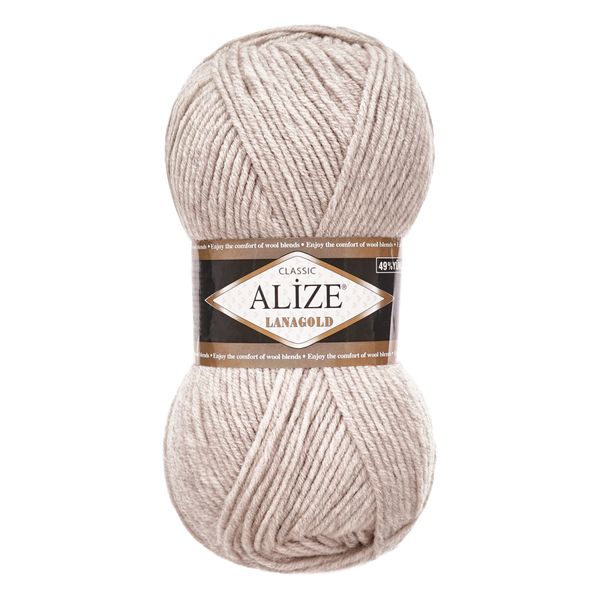 Пряжа Alize (Ализе) Lana Gold / уп.5 мот. по 100 г, 240м, 152 бежевый меланж А