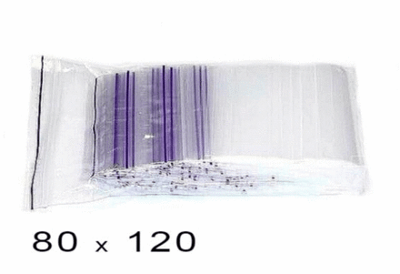 Пакеты полиэтиленовые Zip-Lock 8×12 см (100 штук в упаковке), 80×120×5 мм