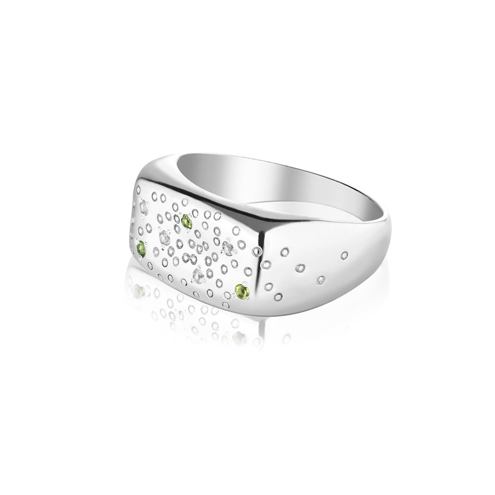 Кольцо 7 Кристаллов с топазом и хризолитом / 7 Crystals