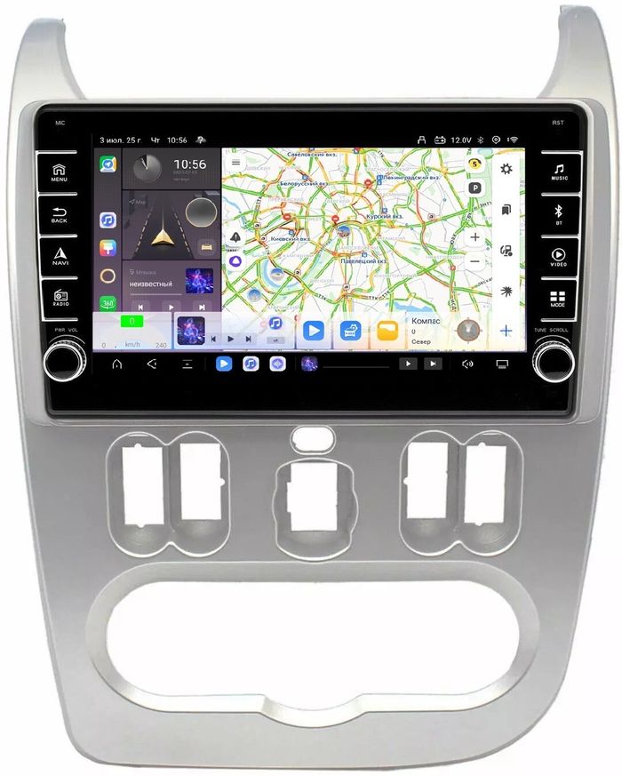 Магнитола для Renault Logan/Sandero 2009-2014 - Kuberg SF-9944 (кнопки и крутилки) Android 13, Быстрая, CarPlay, 4G SIM-слот