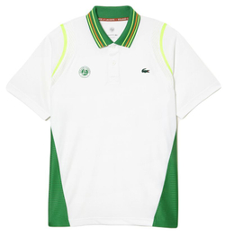 Мужское теннисное поло Lacoste Sport Roland Garros Edition Ultra-Dry Two Tone Polo Shirt - белый