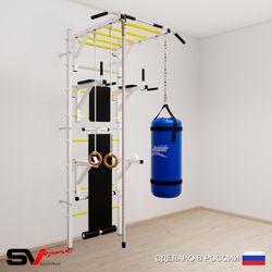 Шведская стенка Sv Sport усиленная 6641 (Турник рукоход/Брусья/Стойка/Скамья/Канат/Кольца/Цепь/Мешок 15кг)