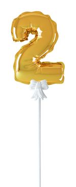 Шар самодув Цифра, 5 шт, 2, золотая, Boomzee FBZ-03