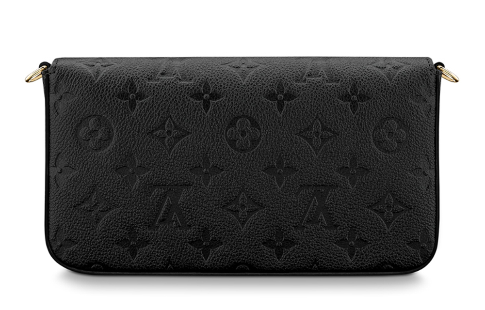 LOUIS VUITTON Pochette Felicie Zippered Insert Monogram Empreinte Noir