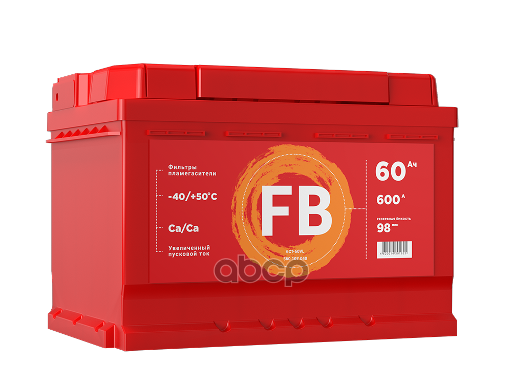 Аккумулятор FB Standart 60 А/ч обратный R+ 242x175x190 L2 EN 600 А