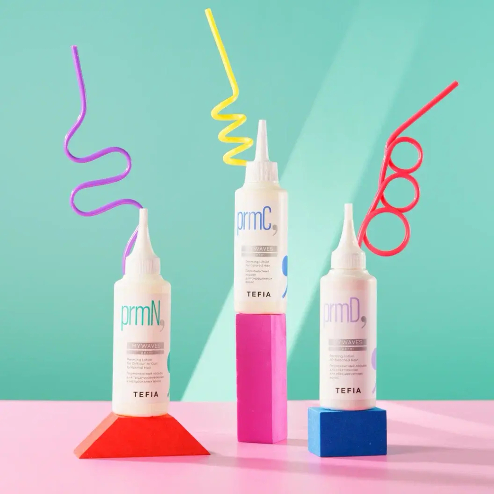 Перманентный лосьон для осветленных или обесцвеченных волос Tefia MY Mywaves Perming Lotion for Bleached Hair, 120 мл