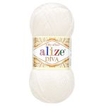 Пряжа Alize (Ализе) Diva / уп.5 мот. по 100 г, 350м, 1055 сахарно-белый A