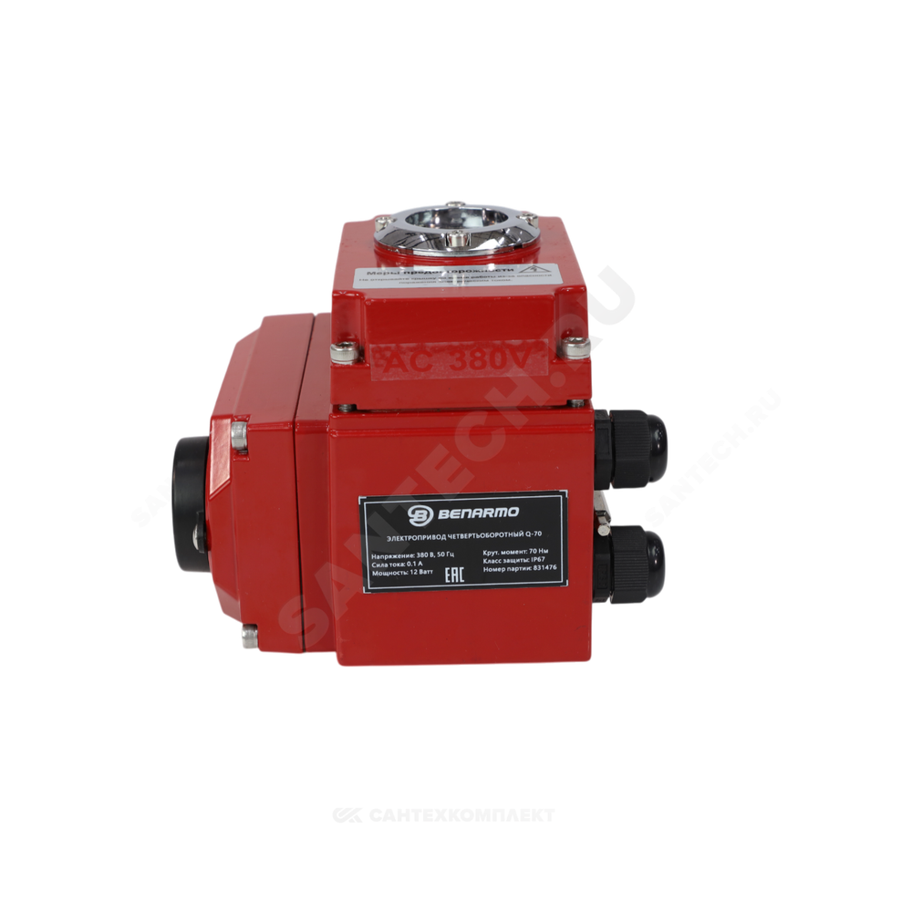 Электропривод четвертьоборотный QB-170 F05/F07 17х17/14х14 квадрат 380В IP67 Benarmo