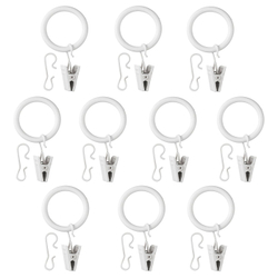 IKEA SYRLIG  (ИКЕА СЙРЛИГ)  -  Кольцо с зажимом и крючком - белое 25 мм