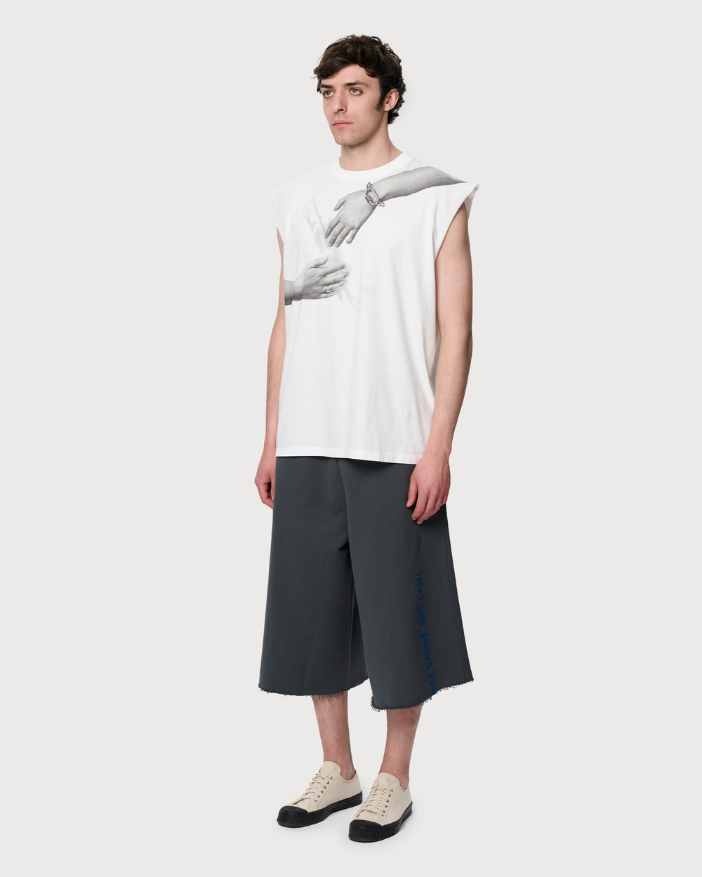 MM6 MAISON MARGIELA ШОРТЫ МУЖСКИЕ УДЛИНЕННЫЕ СЕРЫЕ