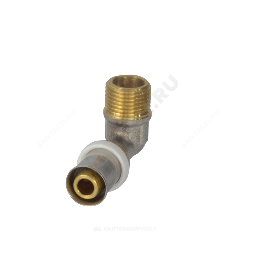 Угольник МП латунь никель пресс Дн 16х3/4"х90гр НР ГОСТ 32415-2013 8006 Aquasfera 8006-02