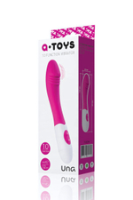 Силиконовый G-вибратор A-Toys (10 режимов) (Цвет: розовый с белым)