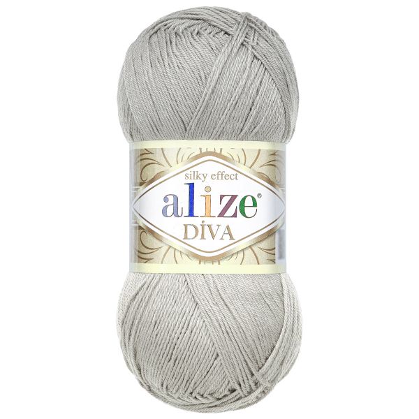 Пряжа Alize (Ализе) Diva / уп.5 мот. по 100 г, 350м, 355 светло-серый A