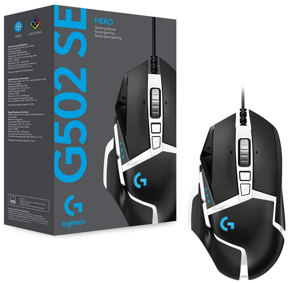 Игровая мышь Logitech G G502 SE Hero, черно-белый