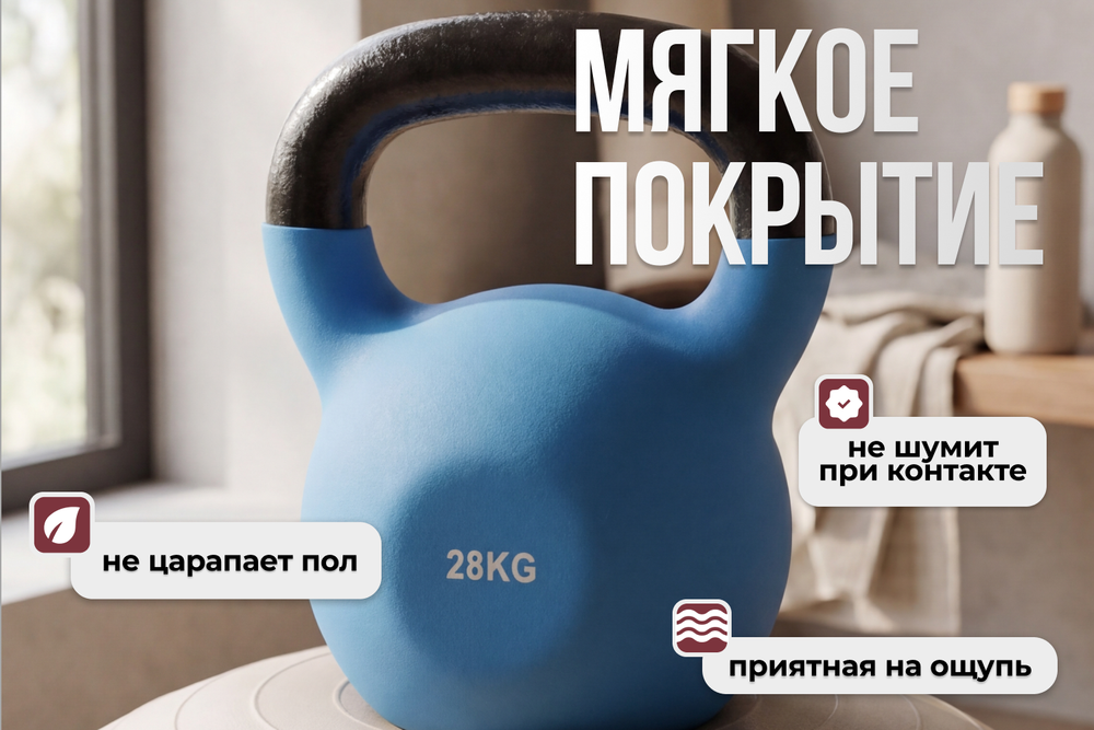 Гиря чугунная неопрен 28 кг (модель: К-5) VictoryFit VF-KN280