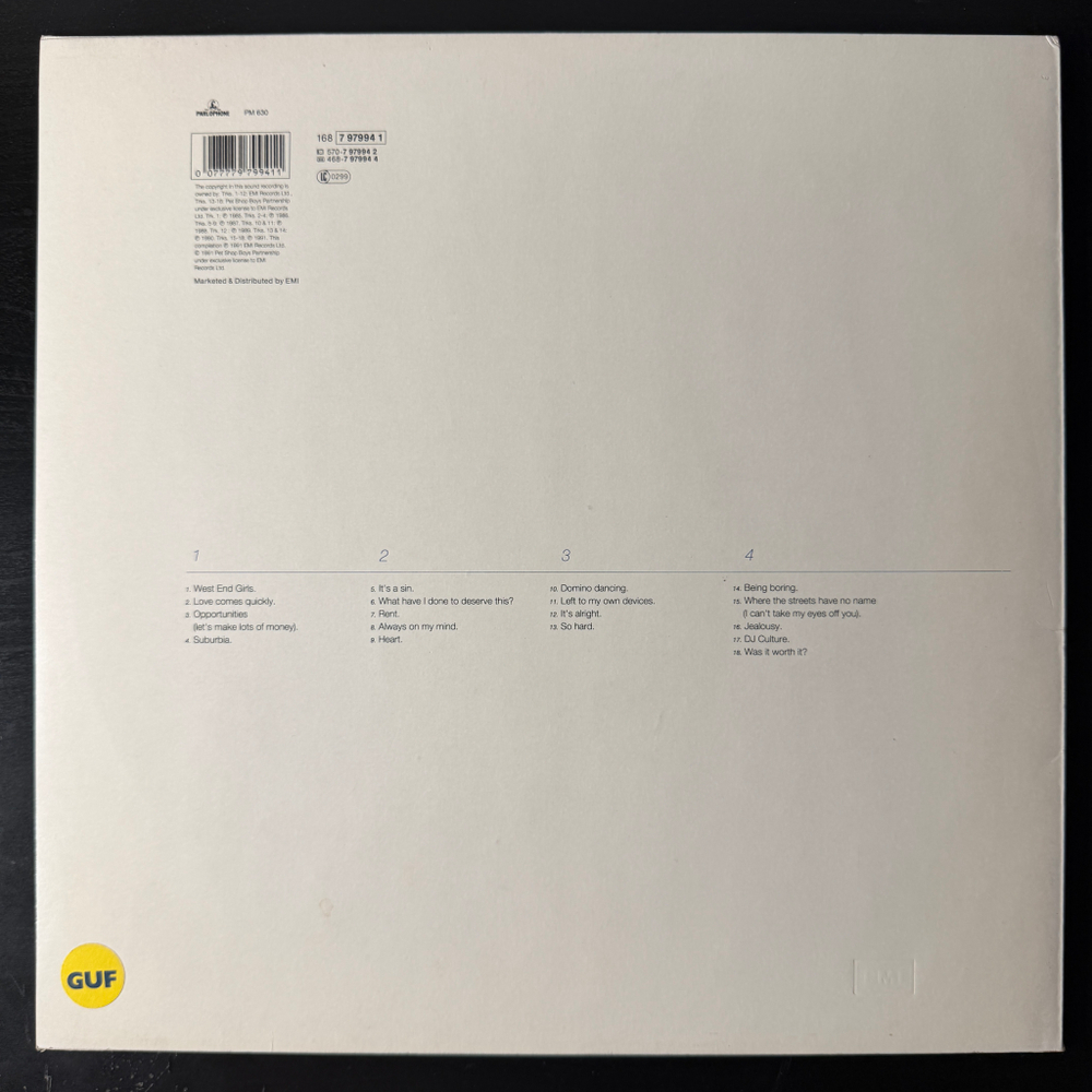 Pet Shop Boys – Discography 2LP (Европа 1991г.)Т