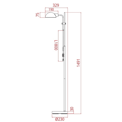 Торшер Arte Lamp ZETTA A7055PN-1BK, 1хE27