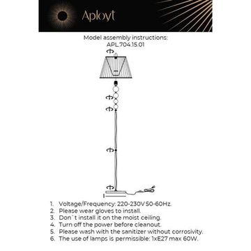 Торшер 1*Е27 APL.704.15.01 сатин никель Gaell Aployt