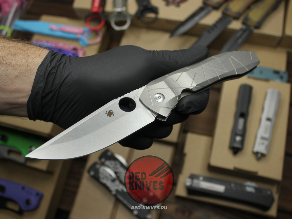 Нож Spyderco Nirvana V.2026 STONEWASH - рукоять титан, сухарь, керамика в осевом C199TISW