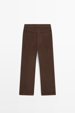 Massimo Dutti Расклешенные брюки из микровельвета, шоколадный