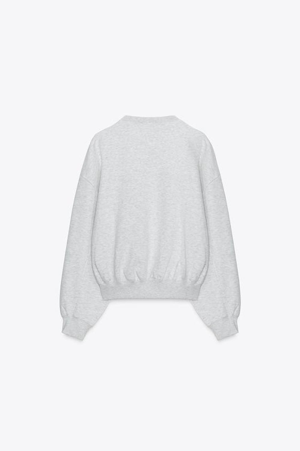 ZARA БАЗОВАЯ ТОЛСТОВКА ИЗ МЯГКОЙ ТКАНИ, СЕРЫЙ МЕЛАНЖ