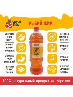 Рыбий жир Сытый Пёс форель 250 мл + сельдь 250 мл