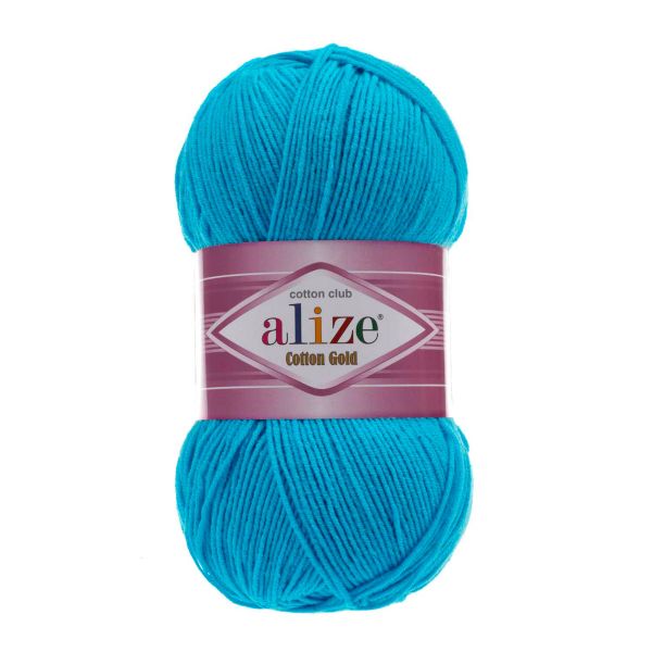 Пряжа Alize (Ализе) Cotton Gold / уп.5 мот. по 100 г, 330м, 016 океан A