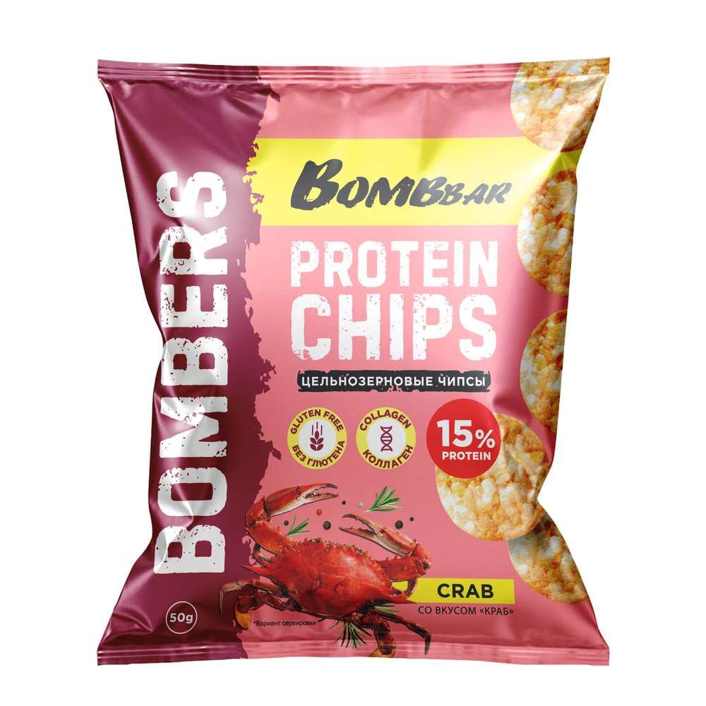 Чипсы Бомббар Bombers 50г Краб, шт