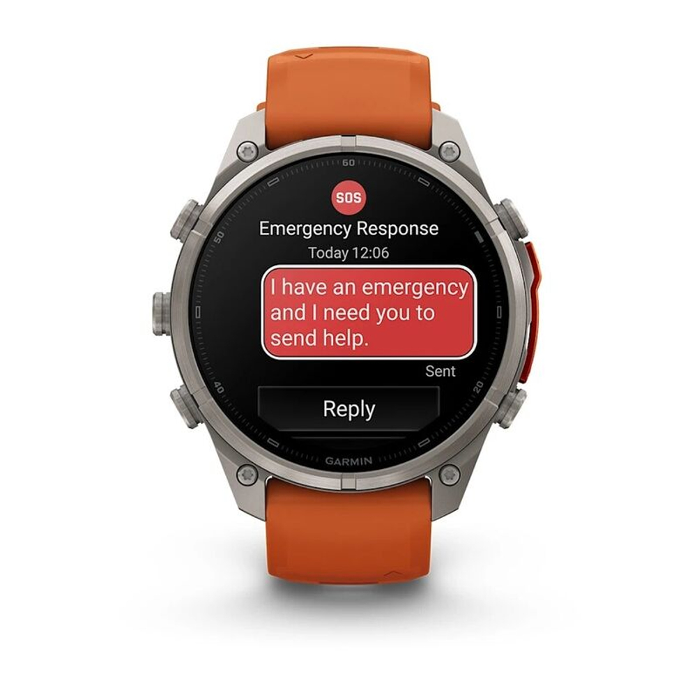 Garmin Fenix 9 Pro — 47 мм AMOLED Titanium Autumn Orange / Spark Orange
