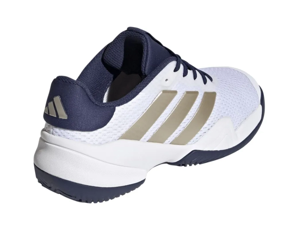 Детские теннисные кроссовки Adidas Barricade K - cloud white/cyber metallic/dark blue