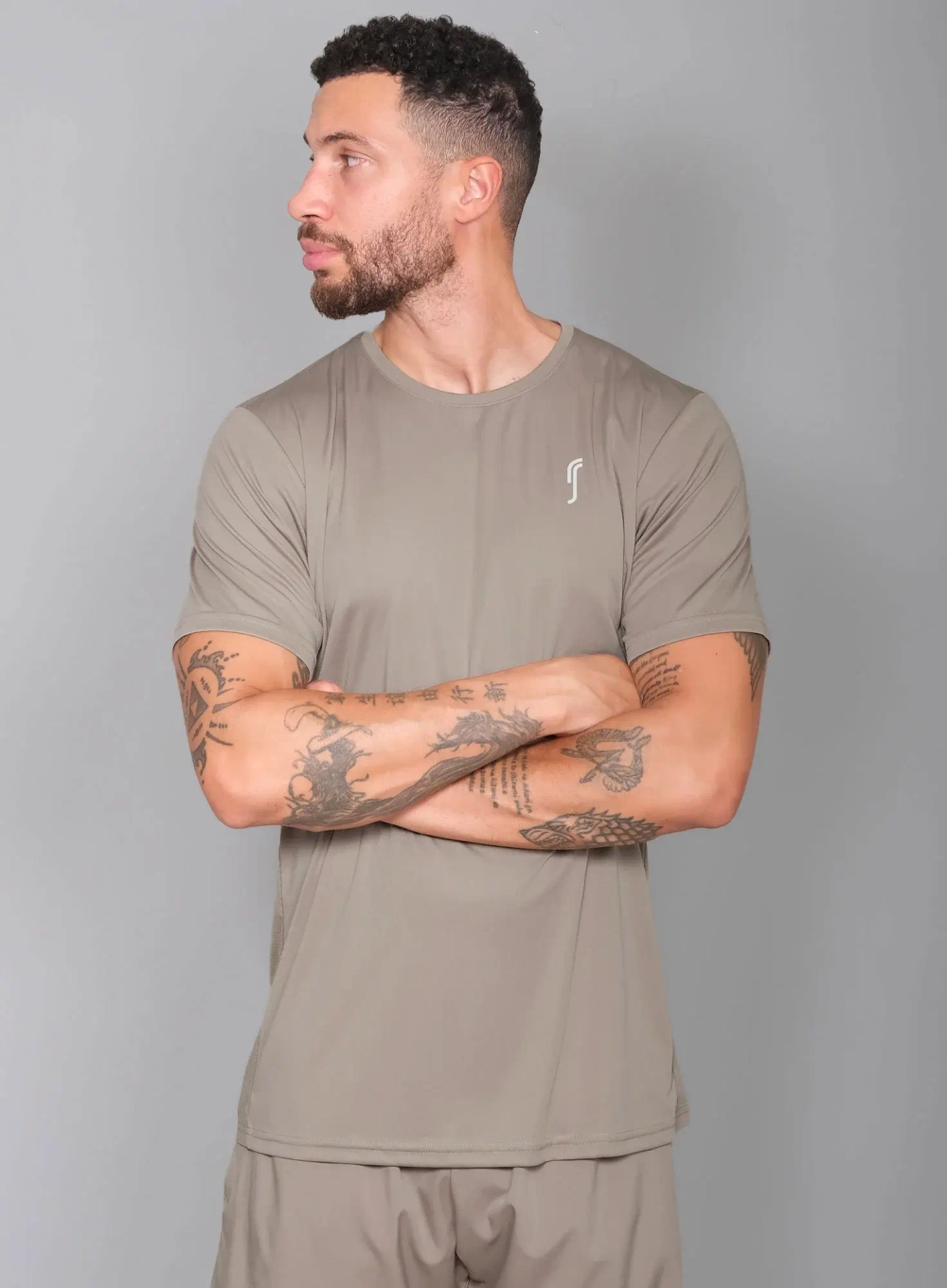 Мужская футболка RS Performance Tee Side Mesh Solid Taupe/White (232M000105/000)
